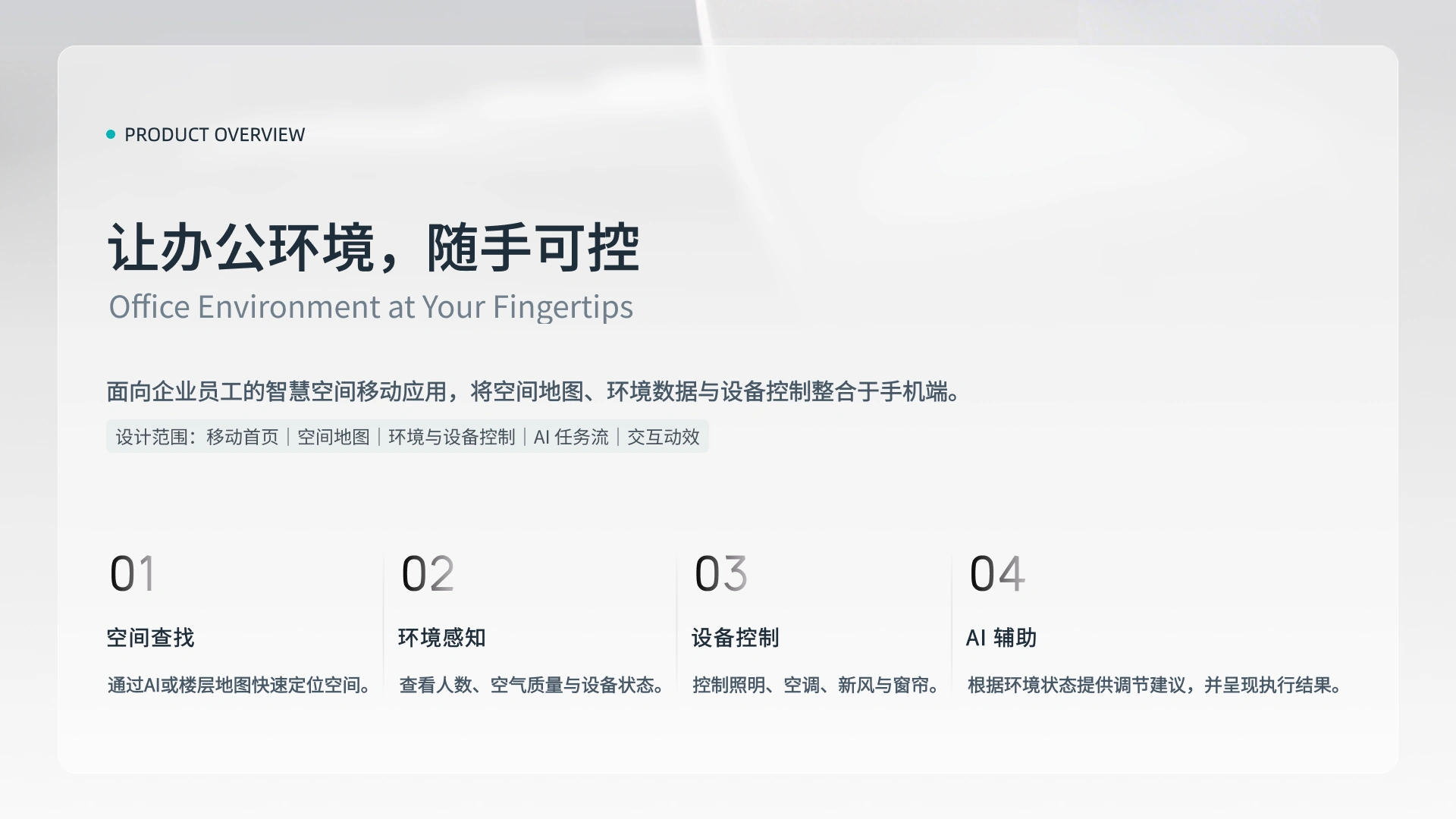 智慧空间移动体验设计 · 产品概览