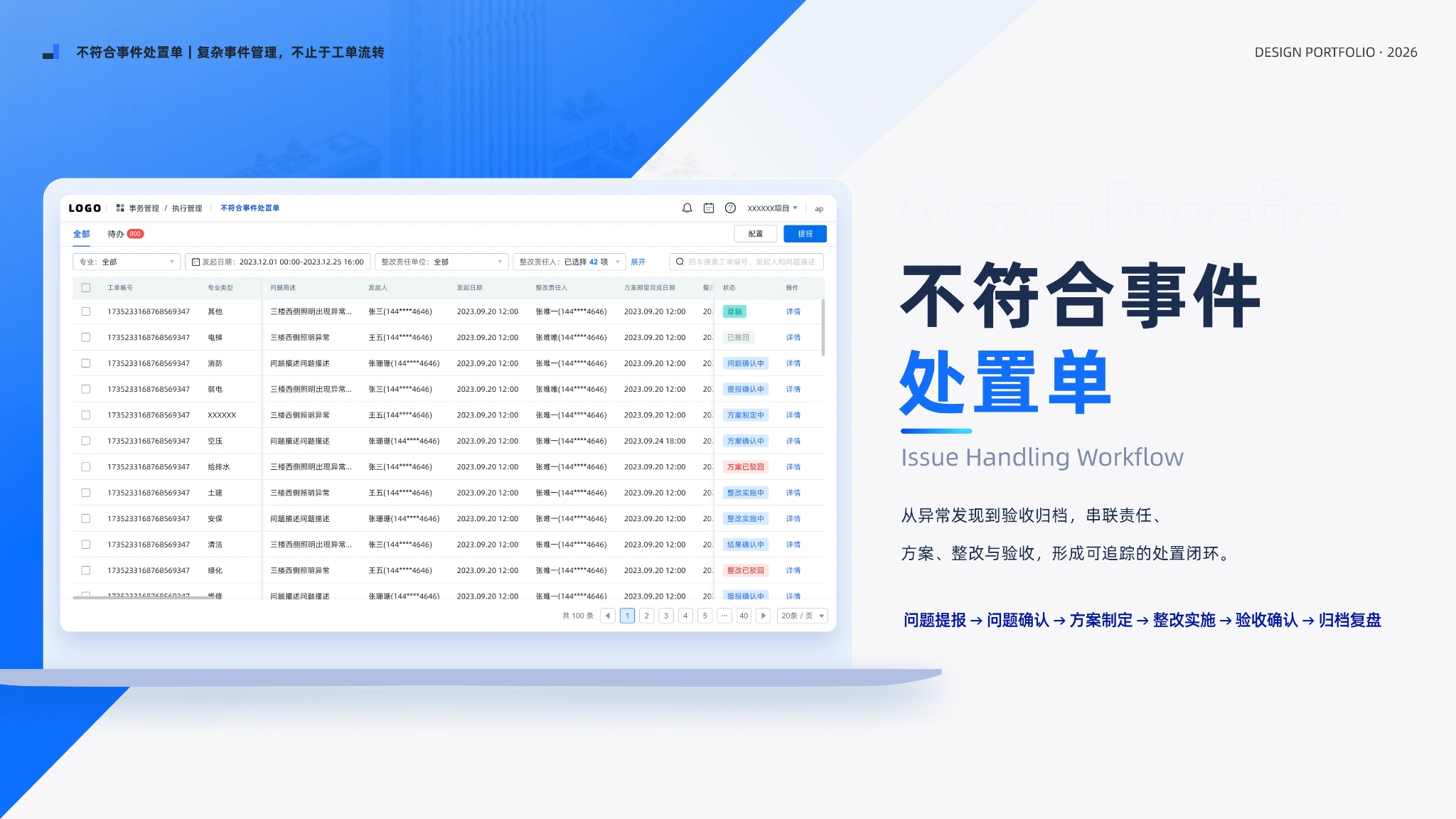 企业级运营平台 UX/UI 设计 · 事件处置单