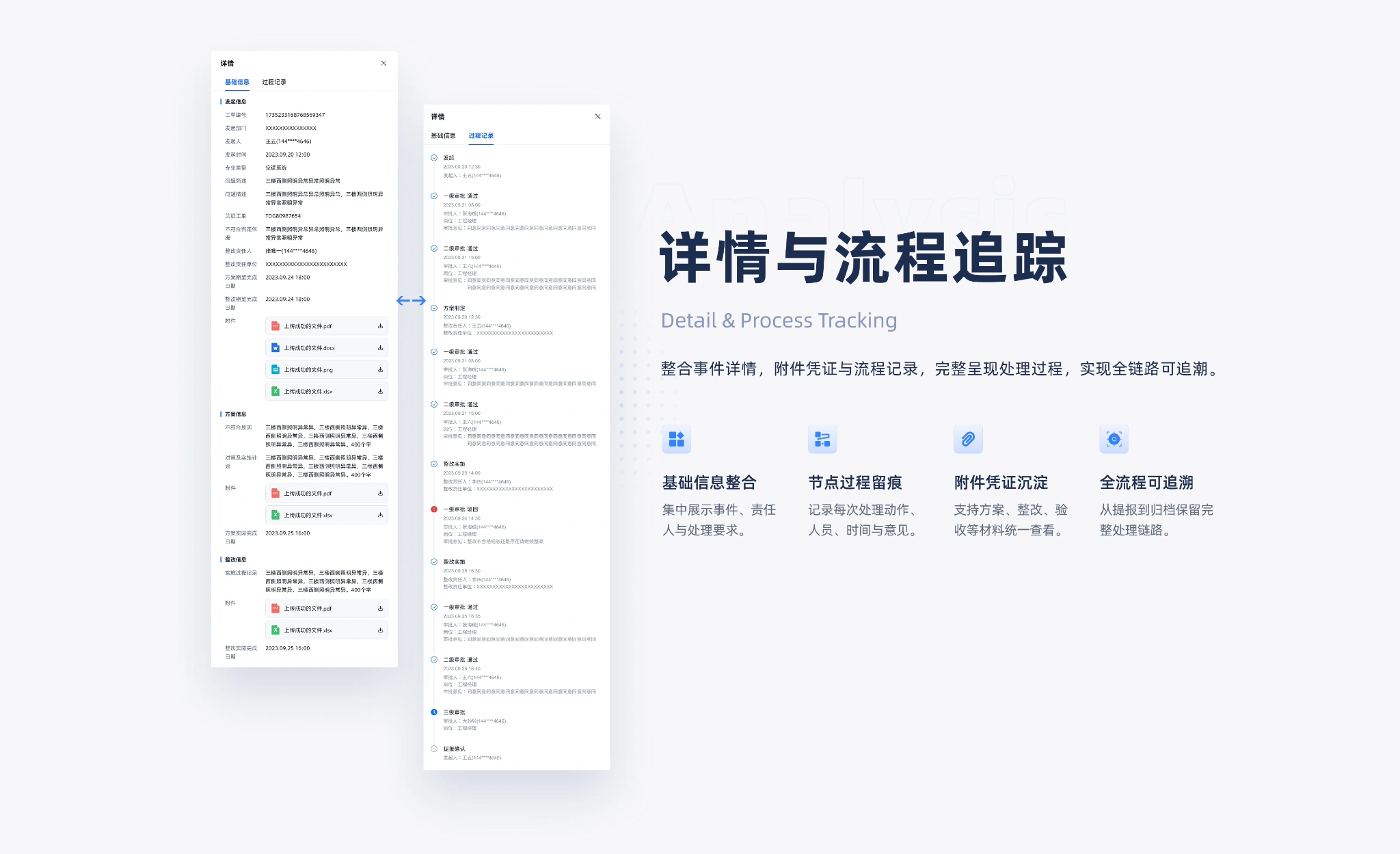 企业级运营平台 UX/UI 设计 · 详情与流程追踪